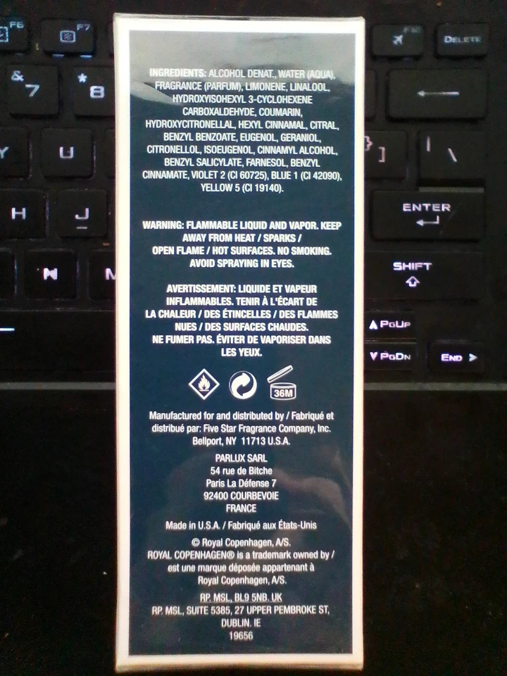 ROYAL COPENHAGEN MUSK FRAGRANCE 3.3 Oz SPRAY COLOGNE 1997 FIVE STAR FRAGRANCE CO - Image 2 of 2