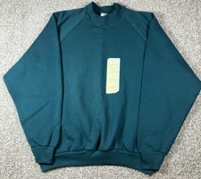Fruit Of The Loom Raglan Crewneck Sweatshirt Women  s XL Blank Teal Vintage USA