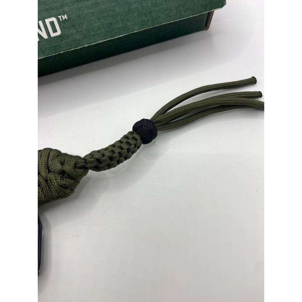 CRKT Triumph N.E.C.K. Cuchillo de hoja fija negro hoja dentada verde envoltura Paracord Foto 4 de 4