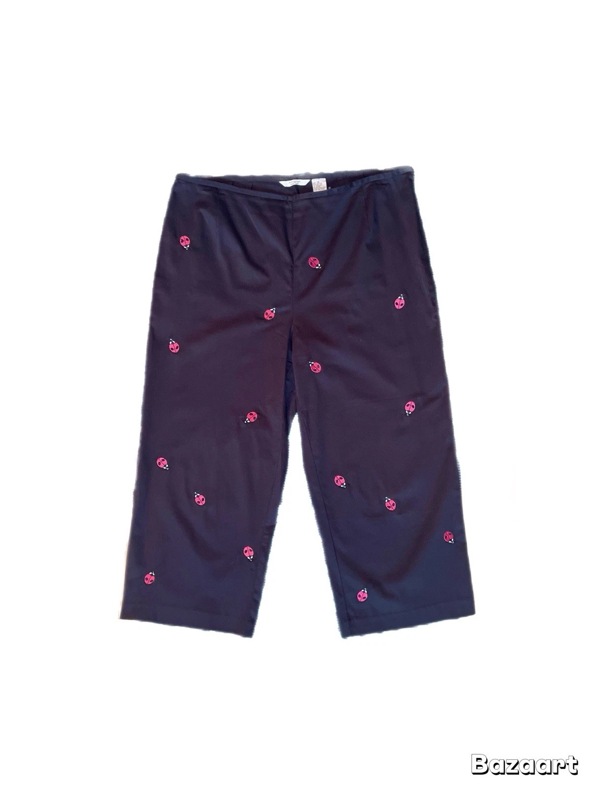 Embroidered Ladybug Capri Pant