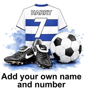 QPR Personalised Football Shirt & Boots Vinyl Sticker Self Adhesive Name Number
