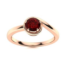 Round Garnet Stone Solitaire Womens Gift Ring Jewelry Sterling Silver