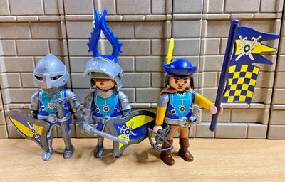 PLAYMOBIL Lot 3 Chevalier Dragon Soldat Guerrier Arme Château Médiéval CH01 - Photo 1/2