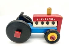 1950s Playskool Wooden Take Apart Tractor Display Toy