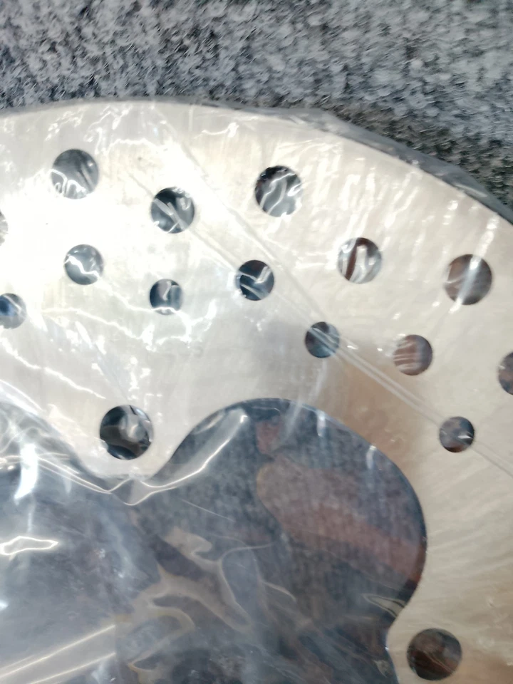 DISCO DE FRENO DELANTERO PERFORADO ROTOR ACERO INOXIDABLE HARLEY 1974-1977 XL FX RUSSELL Foto 2 de 2