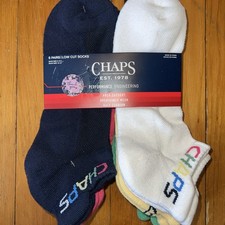 Chaps Performance Ankle Socks 6 Pairs-Arch Support-Shoe Size 6-12.5 NEW