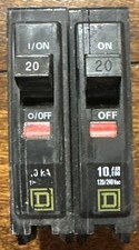 Square D QOB120 20 A Miniature Circuit Breaker 20 Amp 120/240 Volt Bolt On NEW