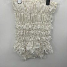 RUFFLED PETTIPANTS/BLOOMERS WHITE MEDIUM 20-34  " ELASTIC 13Z