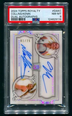 2024 TOPPS ROYALTY TENNIS SOFIA KENIN DANIELLE COLLINS Dual AUTO /25 PSA 8 POP 2