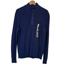 Banana Republic Button Mock Neck Ribbed Sweater Size Medium Office Minimal NWT