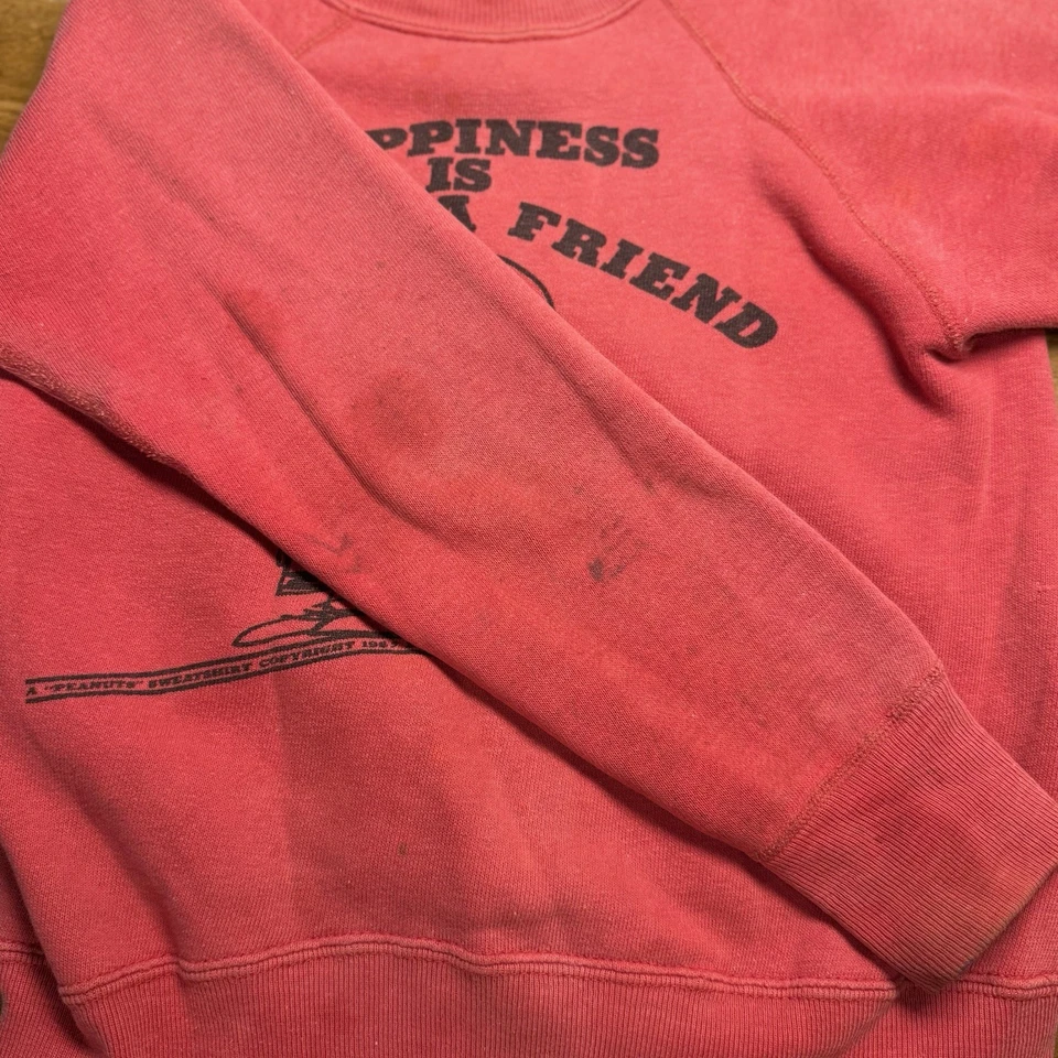 Vintage 1960s Kids Peanuts Charlie Brown Sweatshirt Mayo Spruce Fits Sz 6-8 - Image 3 of 4