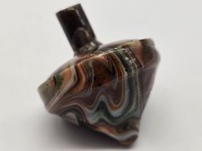 Andy Davis Slag Glass Spinning Top with Base Jabo Cullet Whimsy Whirlygig 4B