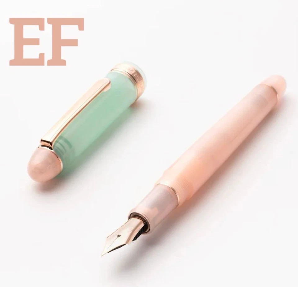 Pluma Estilográfica Platino Hachimonjiya Century Cosmos Akizakura Rosa EF Nueva en Caja 14K Foto 2 de 4