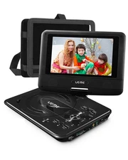 7" Mini DVD Player, Swivel Screen, Rechargeable, USB/SD/CD,Car Mount,Region-Free