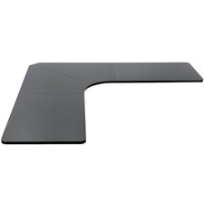 VIVO Black 83 x 83 inch Curved Corner Table Top for Sit to Stand Desk Frames