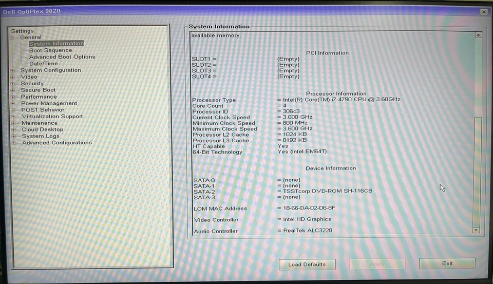 Dell OptiPlex 9020 | Torre | i7-4790 3,60 GHz | 8 GB RAM | SIN HDD | DVD ROM Foto 3 de 4