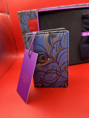 Gianni Feraud Card Holder Wallet Peacock Print Blue Isadora Set Liberty purple