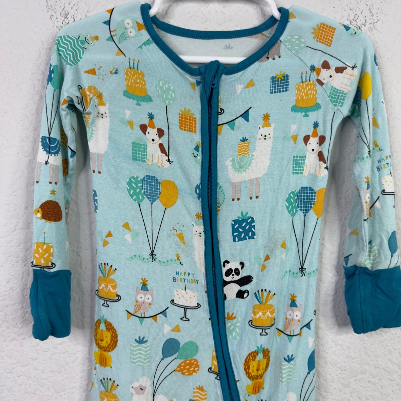 Little Sleepies 2PC Pajama Bundle 12-18M Bamboo Birthday Animal Panda Snowman