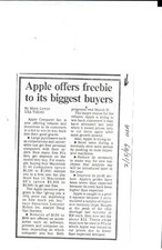 ITHistory 1989 APPLE ARTICLE: "Offers Freebie Biggest Buyers USA Today Copy OF