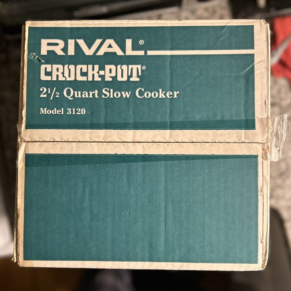 Rival Crock Pot 3120 Stoneware Slow Cooker Green White Ivy , sealed and