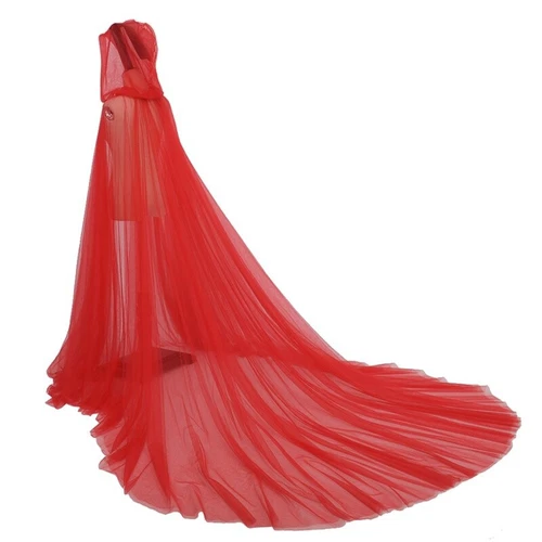 Lady Mesh Hooded Cape Cloak Top Bridal Halloween Party Retro Fancy Dress Loose - Picture 8 of 19