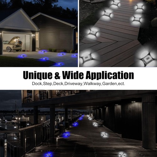 8 Pack Solar Deck Lights Driveway Dock Garden Step LED Light W/ 2 color modes - Picture 3 of 9