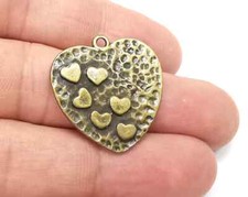 Hearts Charms Dangle Pendant Antique Bronze Plated jewelry Accessories G28532