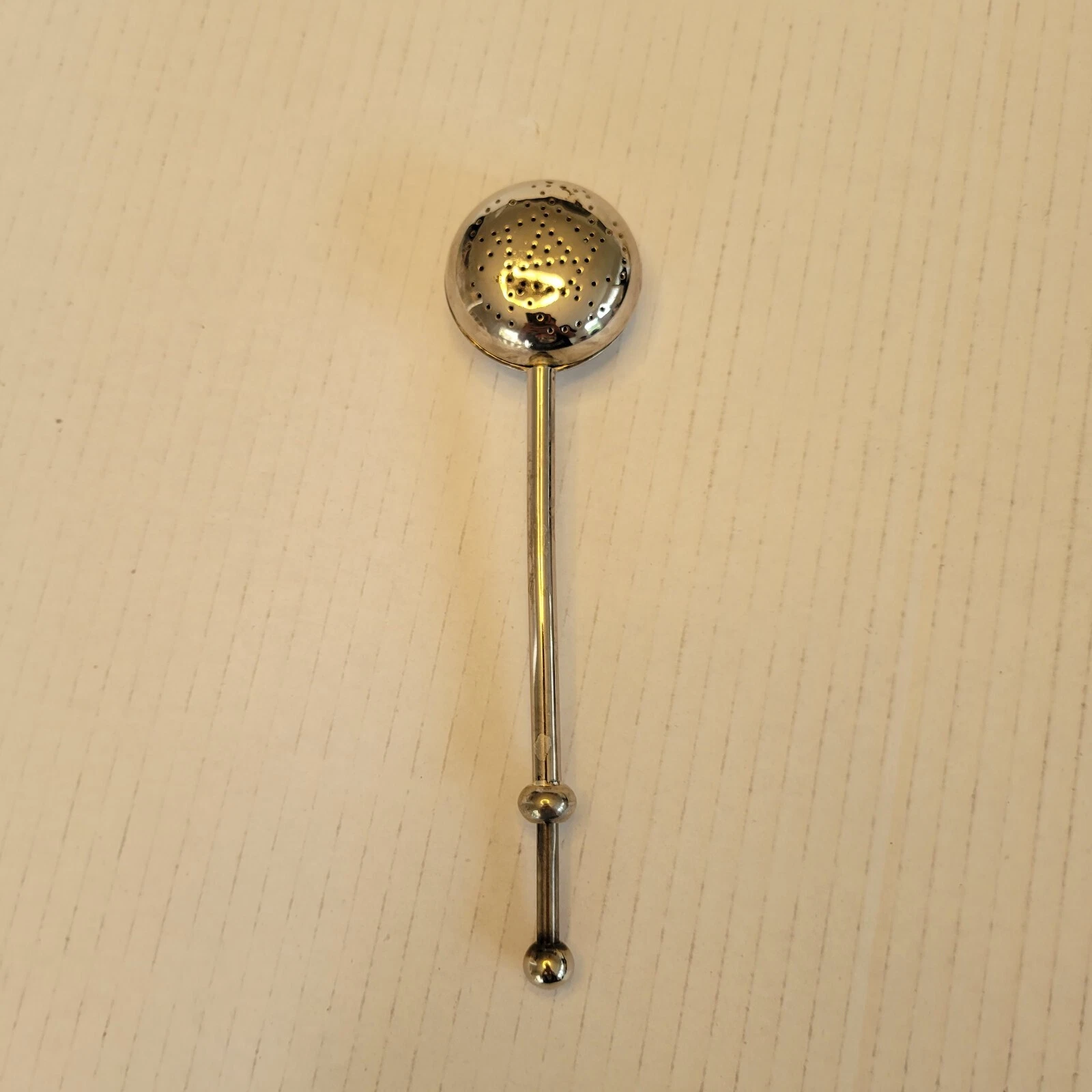 Vintage Patina Tea Herb Bag Infuser Strainer Sliding Steeper Spoon