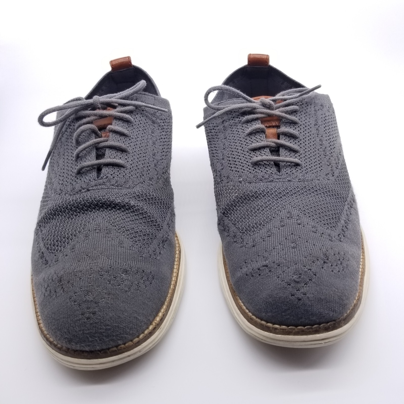 SAOLA Scarpe Cole Haan Oxford da uomo 11 grigie a coda di rondine Stitchlite in maglia