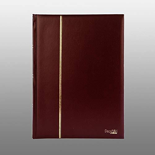 Album Pour Timbres Prophila Leuchtturm – 60 Pages Noires, 540 Bandes Transparentes, Couverture Bordeaux, 23 X 30,5 Cm