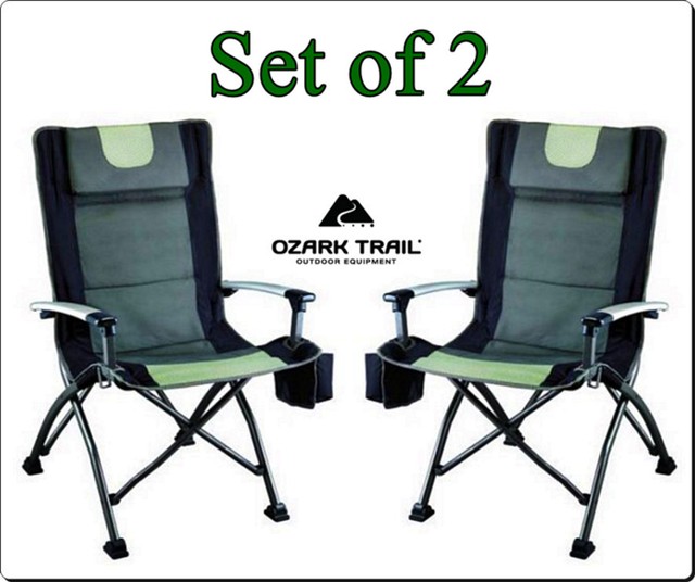 Ozark Trail High Back Folding Chair Headrest Set of 2 Comfortable