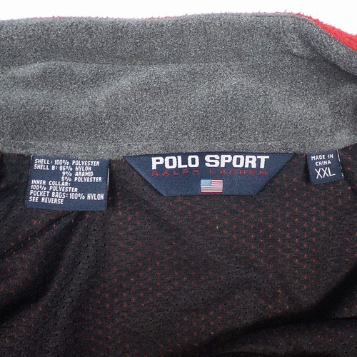 Vintage Polo Sport Ralph Lauren Fleece Vest RL-67 Marine System Red Black XXL - Picture 5 of 5