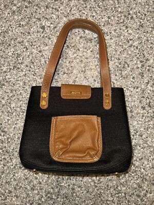 Eric Javits New York Small Black Squishee Straw Handbag w  display picture 1