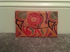 Multicolored Envelope Clutch Wallet Purse