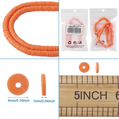 17.7" Handmade Polymer Clay Beads Disc Heishi Beads Loose Spacer Crafting 6x1mm - Picture 368 of 379