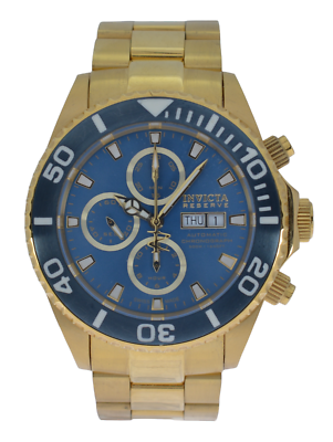 Men's 47mm Invicta Pro Diver Gold Tone Blue Dial Automatic 7750