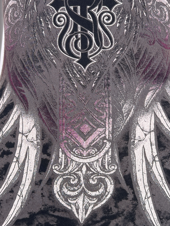 Anime Cult T-shirt Donna Rebel Saint By Affliction - Tema Garage, Biker, Tatuaggi, Maniche Lunghe, Cotone 100% T-shirt Affliction - Foto 13