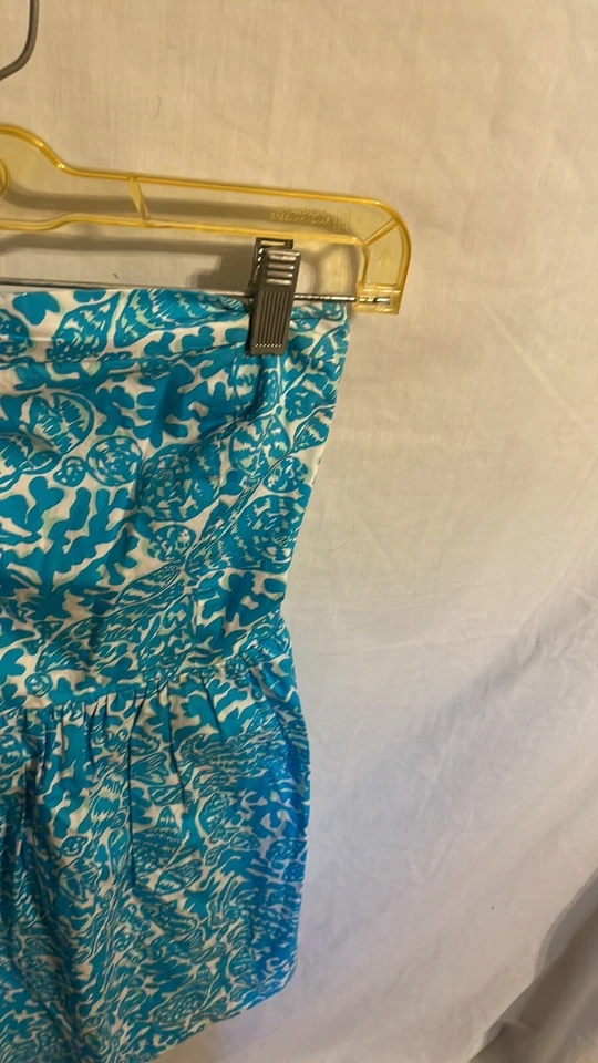 Lilly Pulitzer Blue White Sea Life Motif Dress Girls / Teens Sz XS Dressy - Image 4 of 4