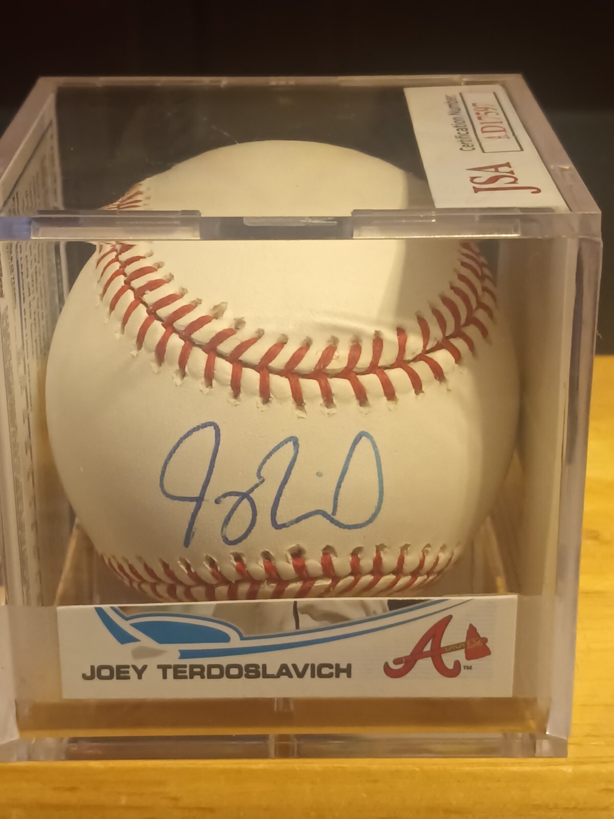 JOEY TERDOSLAVICH Autographed Signed Atlanta Braves - OML Baseball (JSA) 