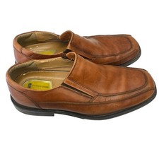 Dockers Pro Style Men 9.5 Brown Leather Slip On Loafer Dress Shoes