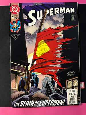 Superman 75 (1993 DC Comics) Doomsday 2nd Second Print Death of