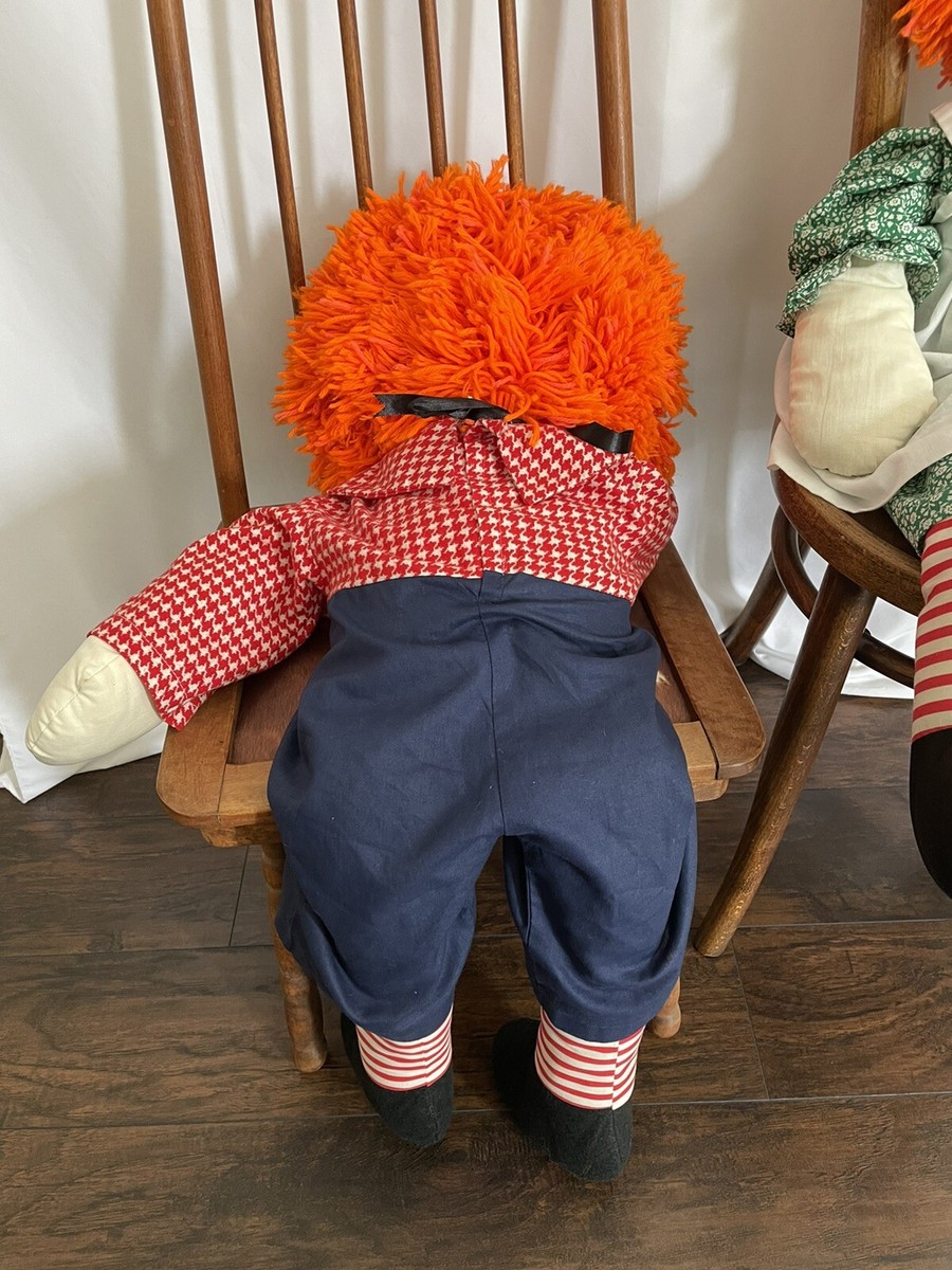 Extra Large Vintage Raggedy Ann & Andy Dolls, 36