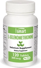 Supersmart L-Selenomethionine 200Mcg per Day (Selenium Supplement) High Absorpti