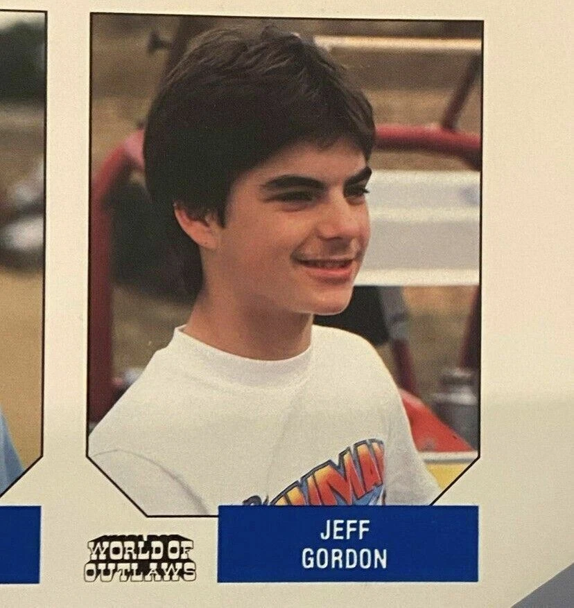 1987 World of Outlaws uncut Proof press sheet! Jeff Gordon 1st rookie Card! - Image 2 of 4