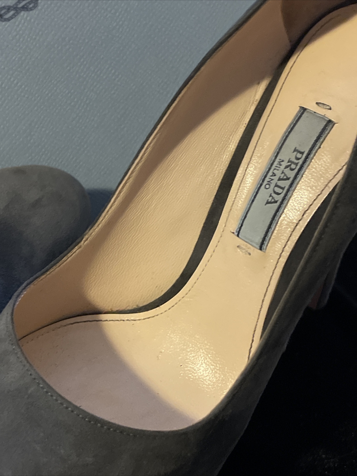 PRADA Round Toe Pump Stiletto Platform Heel Shoe … - image 10