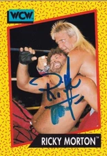 Ricky Morton Signed WCW Wrestling Trading Card Rock & Roll HOF WWE 1991 #98 2