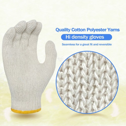 EvridWear 10 Paar Packung Baumwolle Polyester Schnur Strick ultraleichte Arbeitshandschuhe - Bild 15 von 37