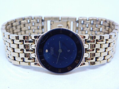 Citizen QQ 3220-K044410 Gold Tone Quartz Analog Ladies Watch Sz. 5 3/4''