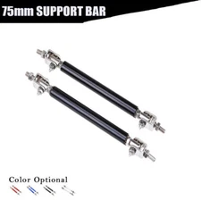 Black Adjustable Car Front Bumper Lip Splitter Rod Strut Tie Support Bar Kit AG