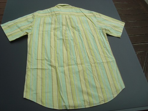 Camisa de manga corta para hombre Olymp Novum talla M cuello con botones verde amarillo a rayas - Imagen 6 de 6